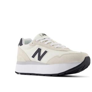 New Balance 515 Stacked Off-White 9 EUC platform Sneaker Black White Ivory